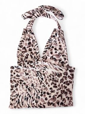 Handmade leopard print handmade halter top